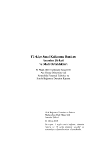 Türkiye Sınai Kalkınma Bankası Anonim Şirketi ve Mali