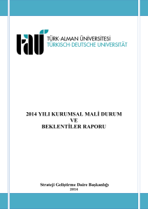 2014 yılı kurumsal mali durum ve beklentiler raporu - Türk