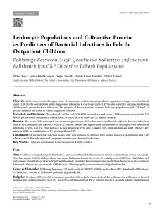 Leukocyte Populations and C-Reactive Protein as
