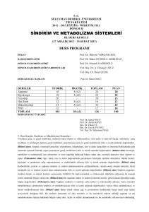 sindirim ve metabolizma sistemleri