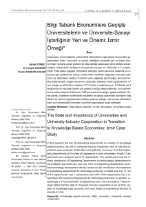 Bilgi Tabanlı Ekonomilere Geçişte Üniversitelerin ve Üniversite