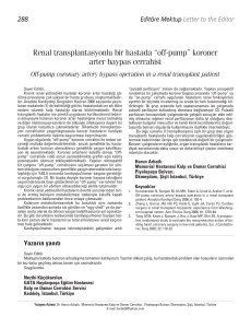 Renal transplantasyonlu bir hastada “off-pump