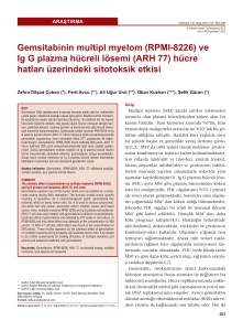 (RPMI-8226) ve Ig G plazma hücreli lösemi (ARH 77)