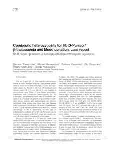 Compound heterozygosity for Hb D-Punjab / β