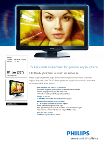 32PFL3205H/12 Philips Crystal Clear + HD Ready özellikli LCD TV