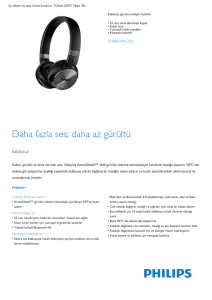 Product Leaflet: Kablosuz gürültü önleyici kulaklık