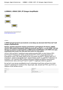 LUXMAN L-550AX 230V JP Entegre Amplifikatör