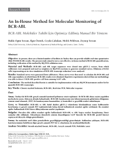 An in-house method for molecular monitoring of BCR