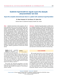 Subklinik hipertiroidili bir olguda supra-His düzeyde