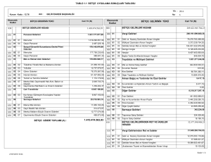 TABLO 1.1 BÜTÇE UYGULAMA SONUÇLARI TABLOSU 209.422