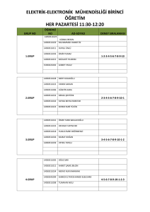 elektrik-elektronik mühendisliği birinci öğretim her pazartesi 11:30