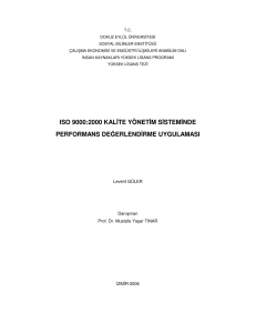 ıso 9000:2000 kalite yönetim sisteminde performans