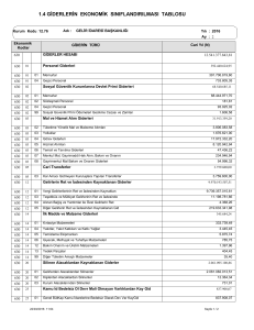 1.4 giderlerin ekonomik sınıflandırılması tablosu