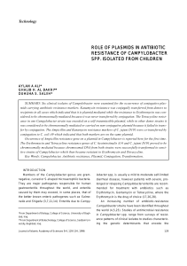 role of plasmids in antibiotic resistance of