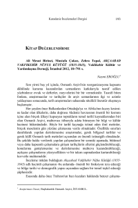 193 KİTAP DEĞERLENDİRME Ali Mesut Birinci, Mustafa Çakıcı