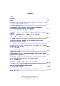 İçindekiler - the journal of international social research