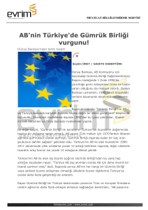 AB`nin Türkiye`de Gümrük Birliği vurgunu!