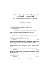 Cumhuriyet İlahiyat Dergisi - Cumhuriyet Theology Journal ISSN
