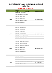 elektrik-elektronik mühendisliği birinci öğretim monday 11:30