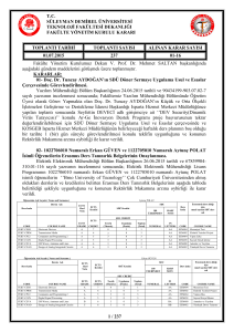 Fakülte Yönetim Kurulu Kararları Toplantı No