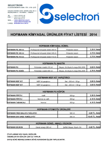hofmann kimyasal ürünler fiyat listesi 2014