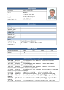 KİŞİSEL BİLGİLER Adı Soyadı Sadettin KOCABUĞA Ünvan