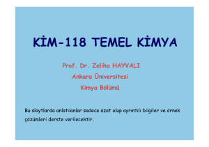 kimyasal kinetik - Ankara Üniversitesi Açık Ders Malzemeleri