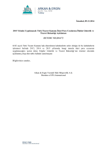 İstanbul, 09.12.2014 2015 Yılında Uygulanacak Türk Ticaret Kanunu