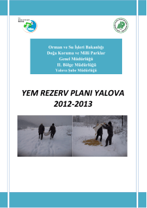 yem rezerv planı yalova 2012-2013 - Orman ve Su İşleri Bakanlığı