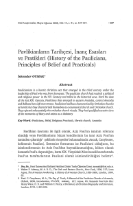 ve Pratikleri (History of the Paulicians, Principles of Belief and
