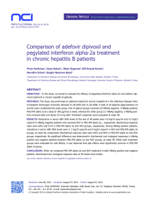 Comparison of adefovir dipivoxil and pegylated interferon alpha
