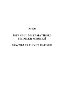 istanbul matematiksel bilimler merkezi 2006/2007 faaliyet