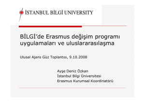 BĐLGĐ`de Erasmus değişim programı uygulamaları ve
