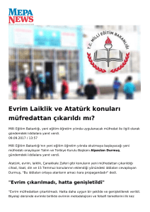 Evrim Laiklik ve Atatürk konuları müfredattan çıkarıldı