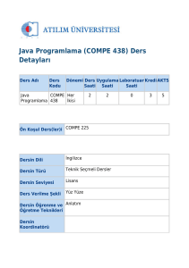 Java Programlama (COMPE 438) Ders Detayları