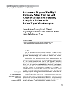 Anomalous Origin of the Right Coronary Artery from the Left Anterior