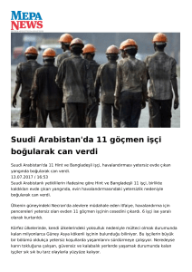 Suudi Arabistan`da 11 göçmen işçi boğularak can verdi