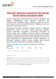 Microsoft “Quantum Computing”in Bir Sonraki Dönüm Noktası