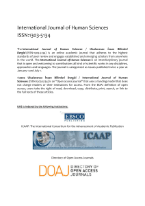 International Journal of Human Sciences ISSN:1303-5134