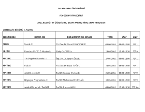 Matematik Bölümü - Galatasaray Üniversitesi