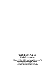 Oyak Bank A.Ş. ve Mali Ortaklıkları
