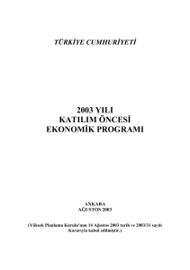 2003 Yılı Katılım Öncesi Ekonomik Programı