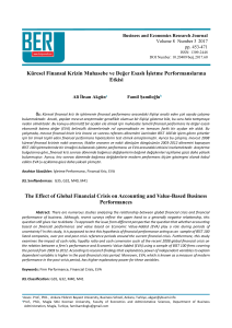 The Effect of Global Financial Crisis on Accounting and Value
