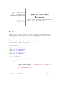Java ile veritaban ba§lant s