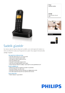 D1501B/TR Philips Kablosuz telefon