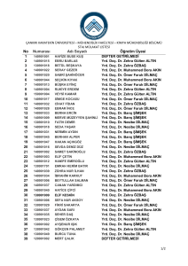 No Numarası Adı Soyadı Öğretim Üyesi