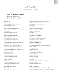 3. Cilt Dizini 3th Volume Index