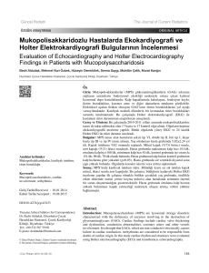 Mukopolisakkaridozlu Hastalarda Ekokardiyografi ve Holter