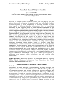 Gazi Üniversitesi Sosyal Bilimler Dergisi Vol/Cilt: 1, No/Sayı: 1, 2014