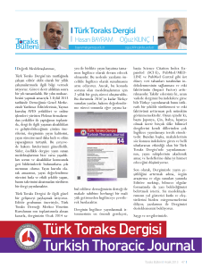ITürk Toraks Dergisi - Türk Toraks Derneği